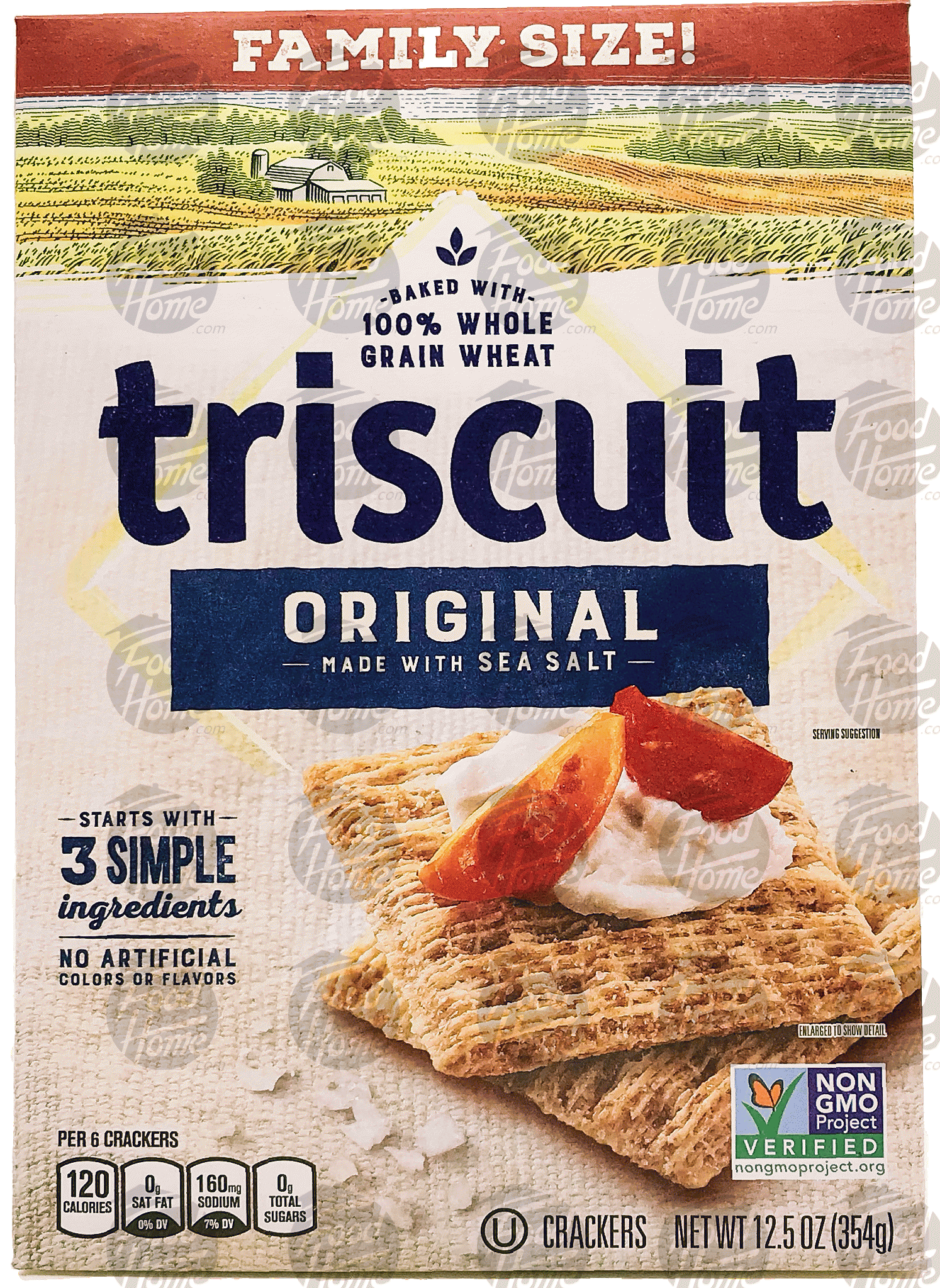 Triscuit Family Size! original shredded wheat crackers made with sea salt Full-Size Picture